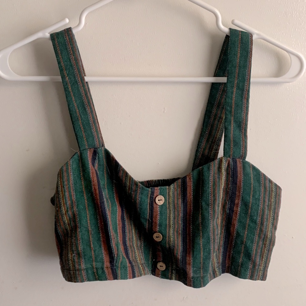 Cute green striped bralette/crop